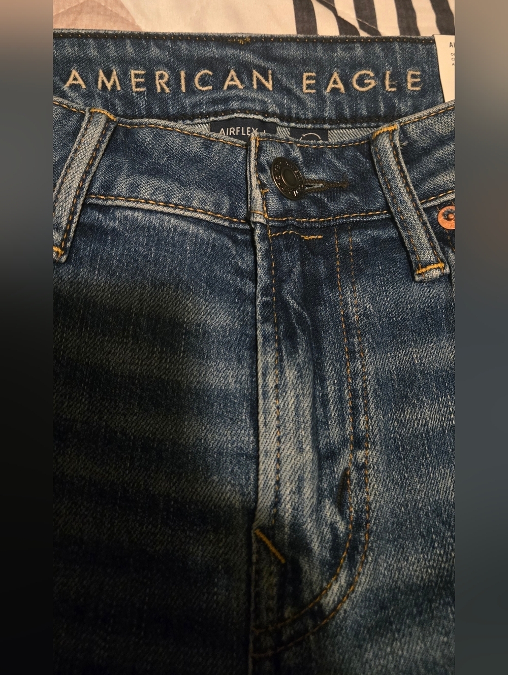 American Eagle Airflexb Light Wash Straight Jeans - Picture 5 of 13